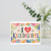 Carte Postale "J'[Aime] les Kaléidoscopes" (Debout devant)