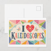 Carte Postale "J'[Aime] les Kaléidoscopes" (Devant / Derrière)