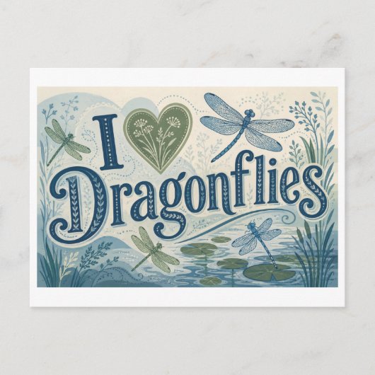 Carte Postale "J'[Aime] les libellules" (Devant)
