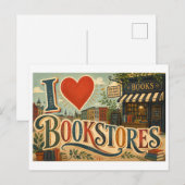 Carte Postale "J'[Aime] Les Librairies" (Devant / Derrière)