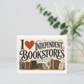 Carte Postale "J'[Aime] Les Librairies Indépendantes" (Debout devant)