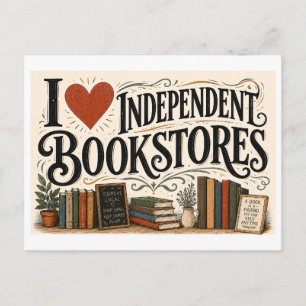 Carte Postale "J'[Aime] Les Librairies Indépendantes"