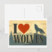 Carte Postale "J'[aime] les loups" (Devant / Derrière)
