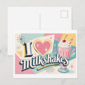 Carte Postale "J'[Aime] Les Milkshakes" (Devant / Derrière)