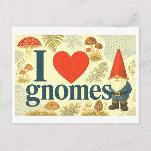 Carte Postale "J'[Aime] Les Nains De Jardin"