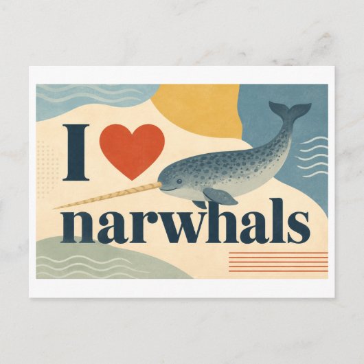 Carte Postale "J'[Aime] les narvals" (Devant)