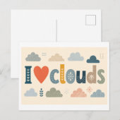 Carte Postale "J'[Aime] Les Nuages" (Devant / Derrière)