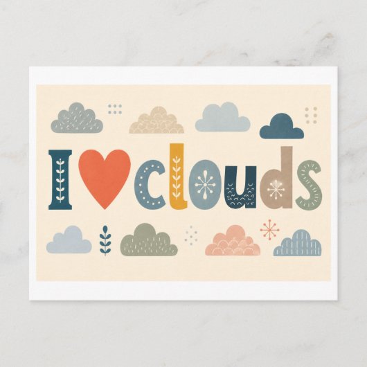 Carte Postale "J'[Aime] Les Nuages" (Devant)