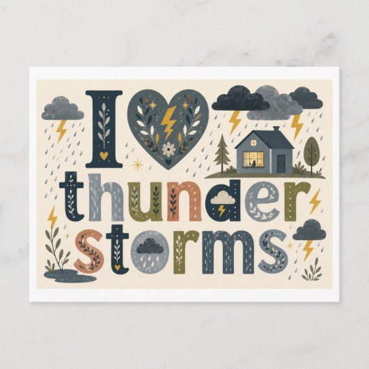 Carte Postale "J'[Aime] Les Orages" (Devant)