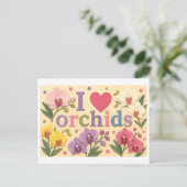 Carte Postale "J'[Aime] les orchidées" (Debout devant)