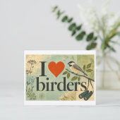 Carte Postale "J'[Aime] les Ornithologues" (Debout devant)