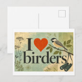 Carte Postale "J'[Aime] les Ornithologues" (Devant / Derrière)