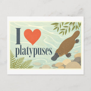 Carte Postale "J'[Aime] les Ornithorynques"