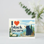 Carte Postale "J'[Aime] les ours noirs" (Debout devant)