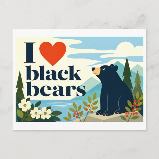 Carte Postale "J'[Aime] les ours noirs" (Devant)