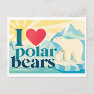 Carte Postale "J'[aime] les ours polaires"