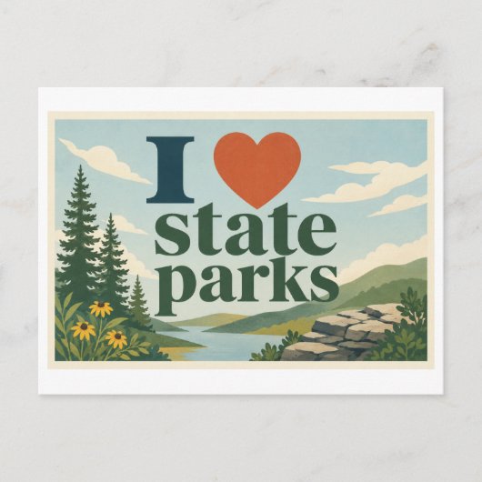 Carte Postale "J'[Aime] les Parcs d'État" (Devant)