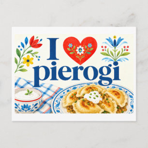 Carte Postale "J'[aime] les Pierogi"