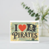 Carte Postale "J'[Aime] les Pirates" (Debout devant)