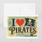 Carte Postale "J'[Aime] les Pirates" (Devant / Derrière)