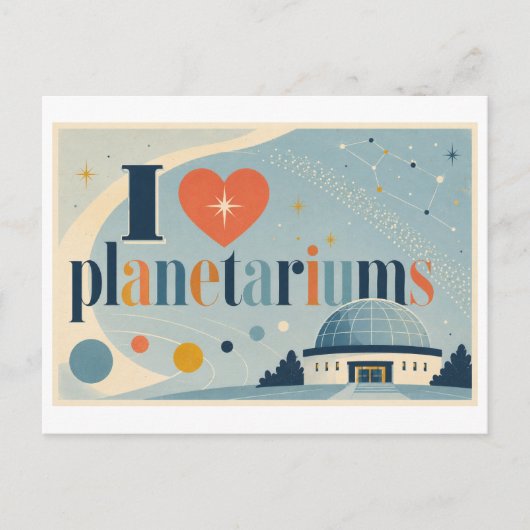 Carte Postale "J'[Aime] les planétariums" (Devant)
