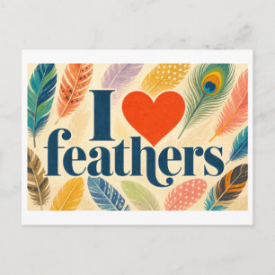 Carte Postale "J'[Aime] Les Plumes"