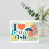 Carte Postale "J'[aime] les poissons Betta" (Debout devant)