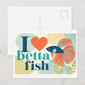 Carte Postale "J'[aime] les poissons Betta" (Devant / Derrière)