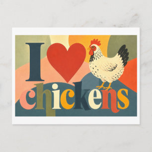 Carte Postale "J'[Aime] les poulets"