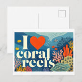 Carte Postale "J'[Aime] les récifs coralliens" (Devant / Derrière)