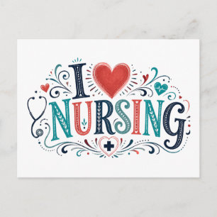 Carte Postale J'[Aime] les Soins Infirmiers