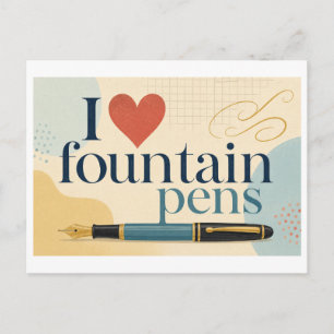 Carte Postale "J'[Aime] les stylos-plume"