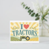 Carte Postale "J'[Aime] les Tracteurs" (Debout devant)
