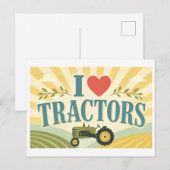 Carte Postale "J'[Aime] les Tracteurs" (Devant / Derrière)