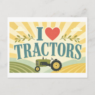 Carte Postale "J'[Aime] les Tracteurs"