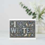 Carte Postale "J'[Aime] L'Hiver" (Debout devant)