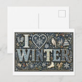 Carte Postale "J'[Aime] L'Hiver" (Devant / Derrière)