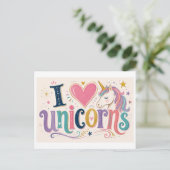 Carte Postale "J'[Aime] Licornes" (Debout devant)