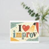 Carte Postale "J'[Aime] l'impro" (Debout devant)