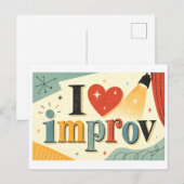Carte Postale "J'[Aime] l'impro" (Devant / Derrière)