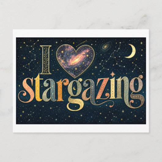 Carte Postale "J'[Aime] l'observation des étoiles" (Devant)