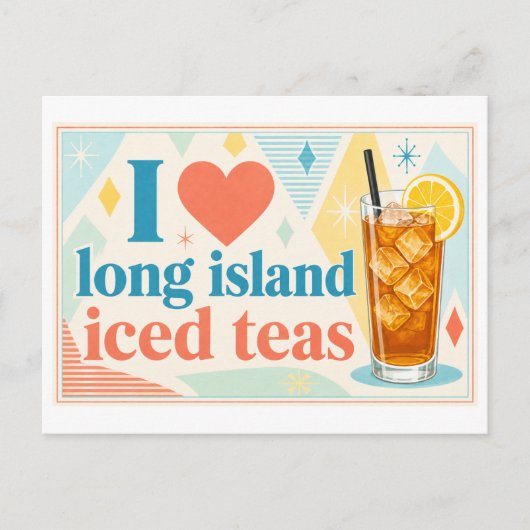Carte Postale "J'[aime] Long Island Iced Teas" (Devant)