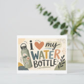 Carte Postale J'[aime] Ma Bouteille d'Eau (Debout devant)