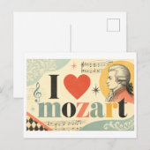 Carte Postale "J'[Aime] Mozart" (Devant / Derrière)