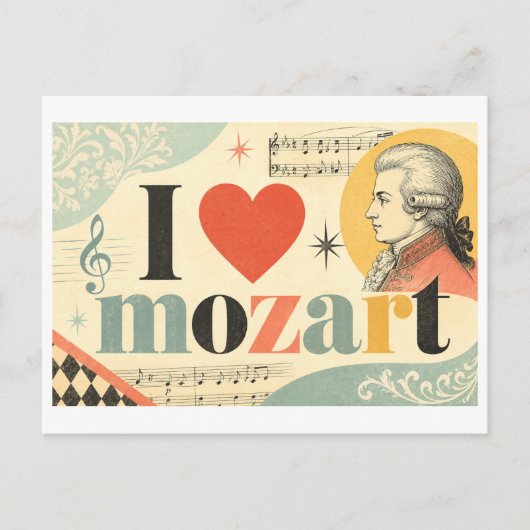 Carte Postale "J'[Aime] Mozart" (Devant)