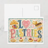 Carte Postale "J'[Aime] Pâtisseries" (Devant / Derrière)