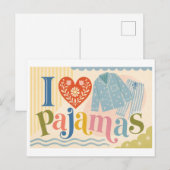 Carte Postale "J'[Aime] Pyjamas" (Devant / Derrière)