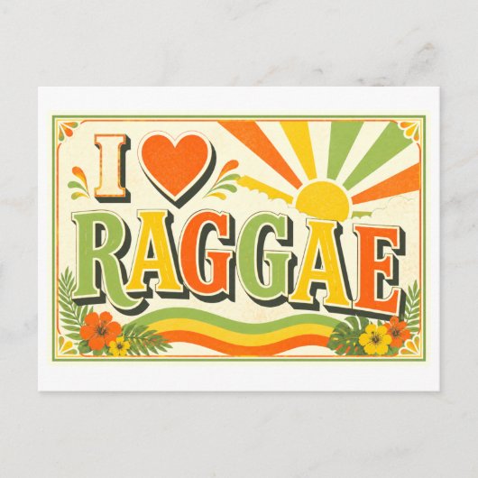 Carte Postale "J'[Aime] Raggae" (Devant)