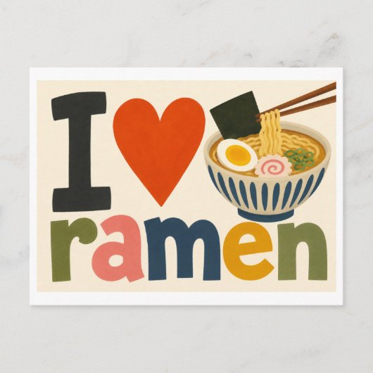 Carte Postale "J'[Aime] Ramen" (Devant)