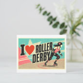 Carte Postale "J'[Aime] Roller Derby" (Debout devant)